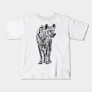 Spotted Hyena in Graphic Black and White Kids T-Shirt